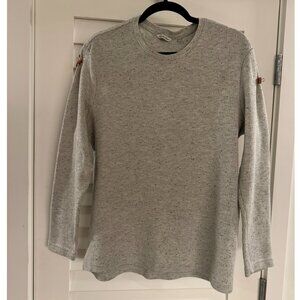 English Laundry Men's Long-Sleeved CrewNeck WaffleKnit Pullover (Grey, Size M)